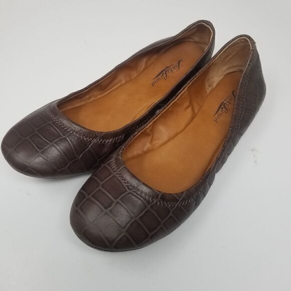 Lucky Brand Brown Faux Alligator Print Ballerina Flats. Size 8.5 M. - Picture 2 of 14